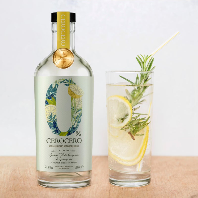 CeroCero White Grapefruit & Lemongrass Non Alcoholic Gin, Bright and Vibrant Premium Non Alcoholic Spirits - Halal, Low Sugar, Vegan and Gluten-Free, Part of the Spirits of Virtue Range (700ml) - Image 2